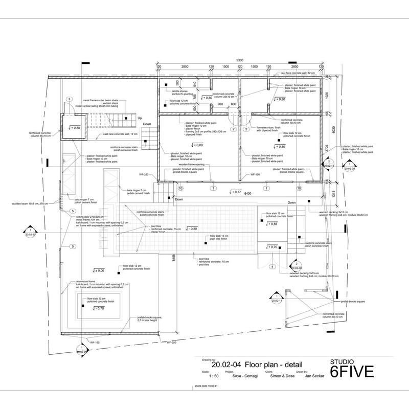 Floor plan with details of this villa